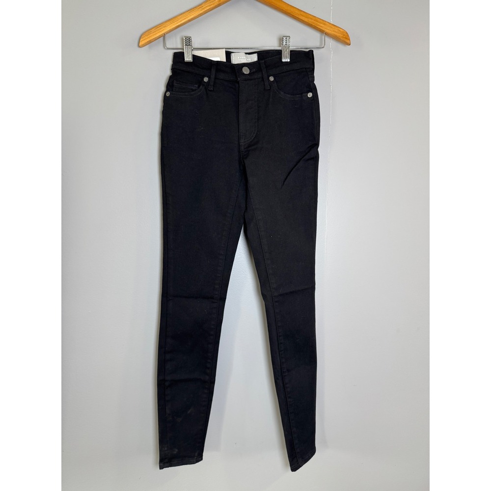 Everlane The Mid-Rise Skinny Stretch Jeans Black Organic Cotton 23 Regular NEW